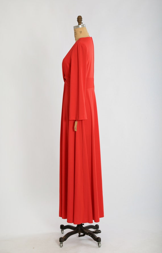 70s Red maxi dress | Vintage 1970s deadstock red … - image 6