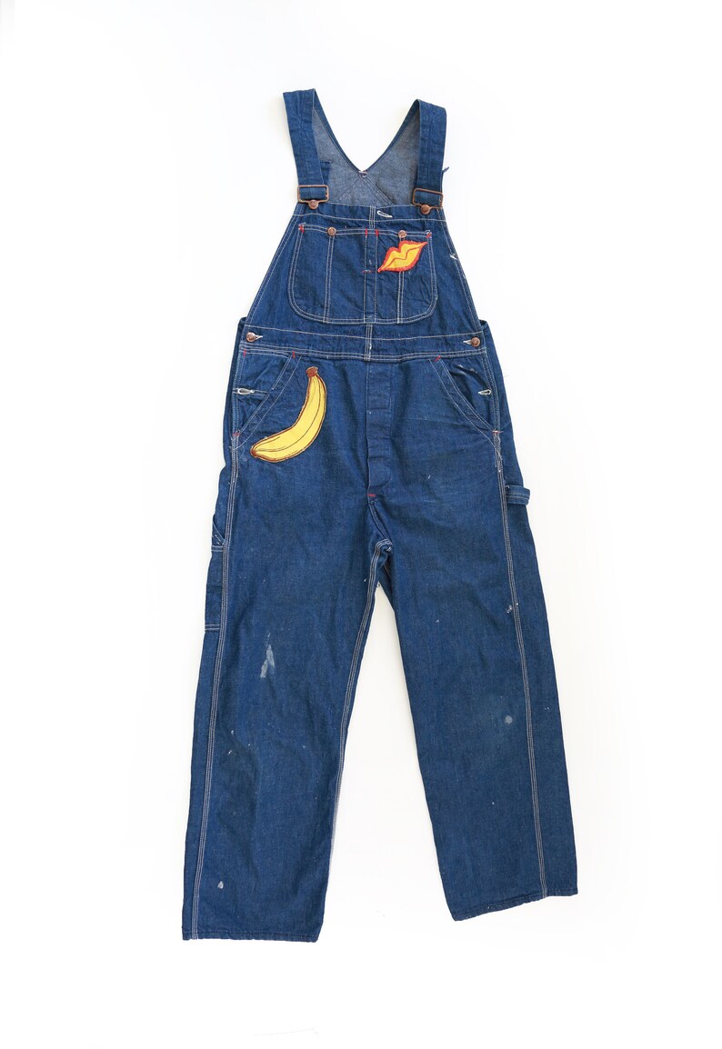 Denim Overalls Vintage 70s Big Mac Square Bak Patchwork Etsy
