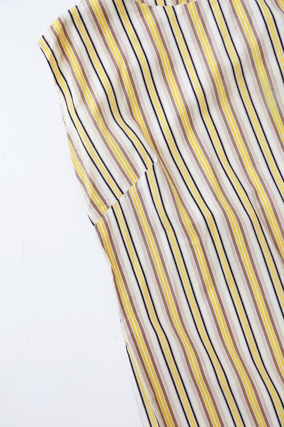 Vintage 60s yellow striped cotton dress - image 8