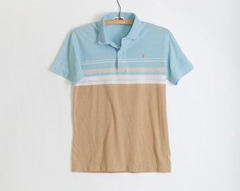 Chemise Lizwear Liz Claiborne Rayée Bleu Manches Courtes Coton Femme Taille L
