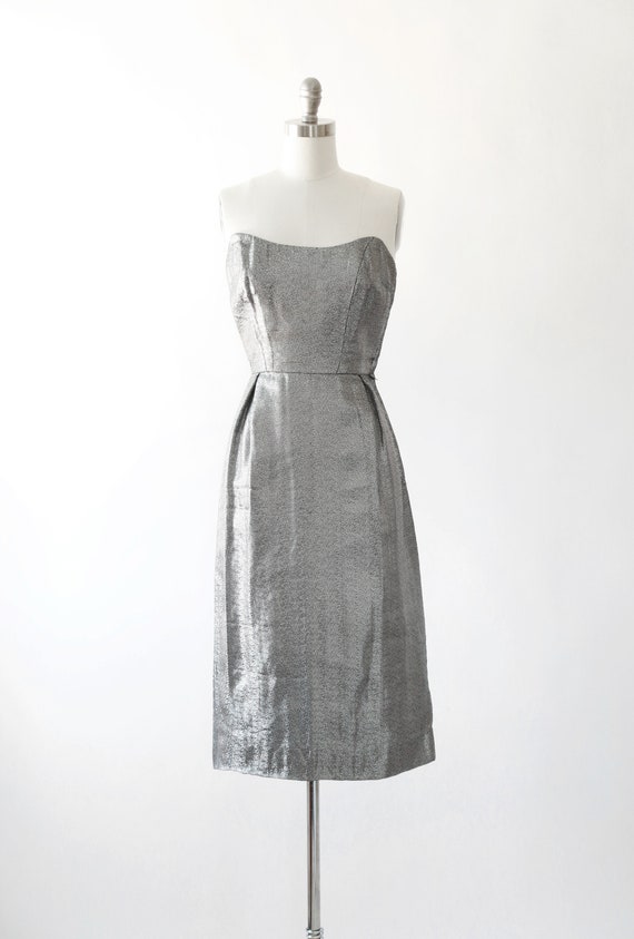 50s silver Lame bombshell dress | Vintage 1950s m… - image 3