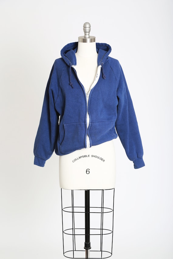 70s hoodie | vintage 1970s blue hoodie sweatshirt
