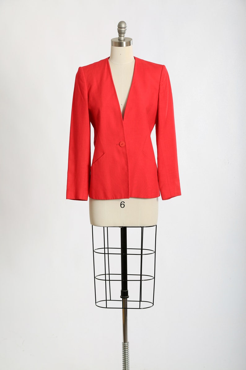 Vintage Austin Hill Hot Pink woven Blazer image 4