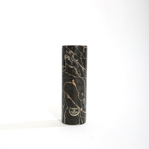 Vintage black Carrara Marble Italian bud vase image 2