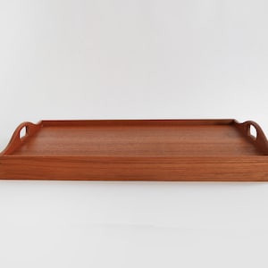 Vintage Mid Century Modern teak wood serving tray image 5