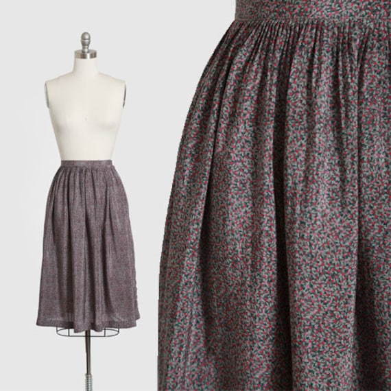 Charese Paris floral silk skirt | Vintage 70s Fre… - image 1