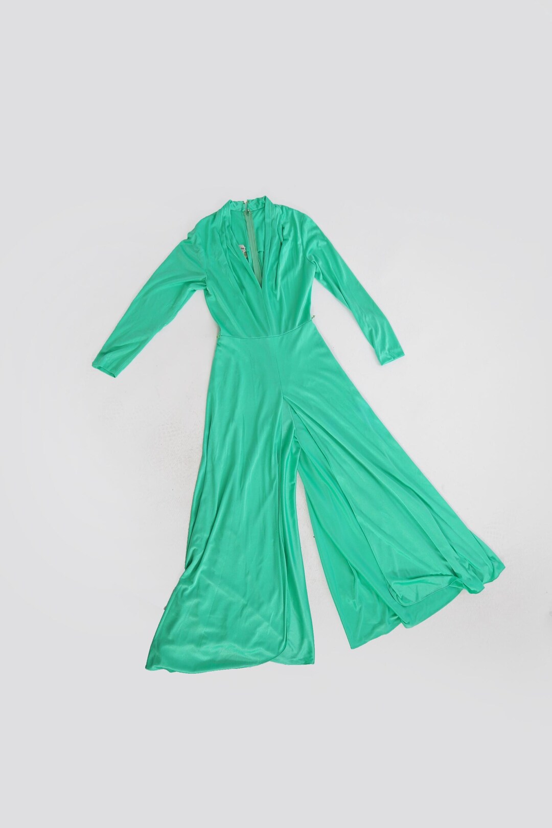 1970s Green Wide Leg Jumpsuit | XS/S