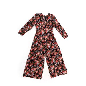 Vintage 90s floral rayon palazzo pants jumpsuit