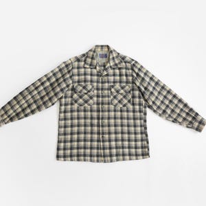 50s Pendleton | Vintage 1950s plaid gray + blue Pendleton Wool Shirt