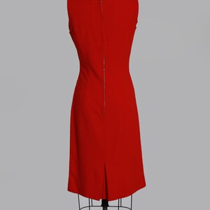 60s red wool suit Vintage 1960s red 2pc shift dress top suit Mid century Modern 2pc dress suit image 3