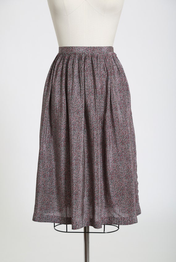 Charese Paris floral silk skirt | Vintage 70s Fre… - image 3