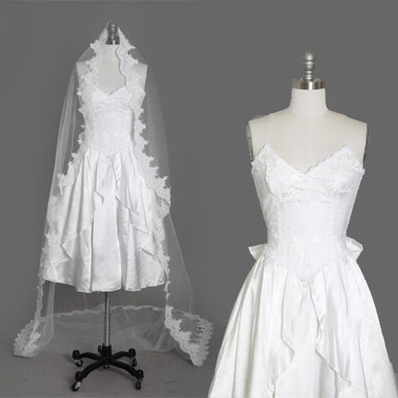 Gunne Sax Wedding Dress | Vintage 80s sweetheart l