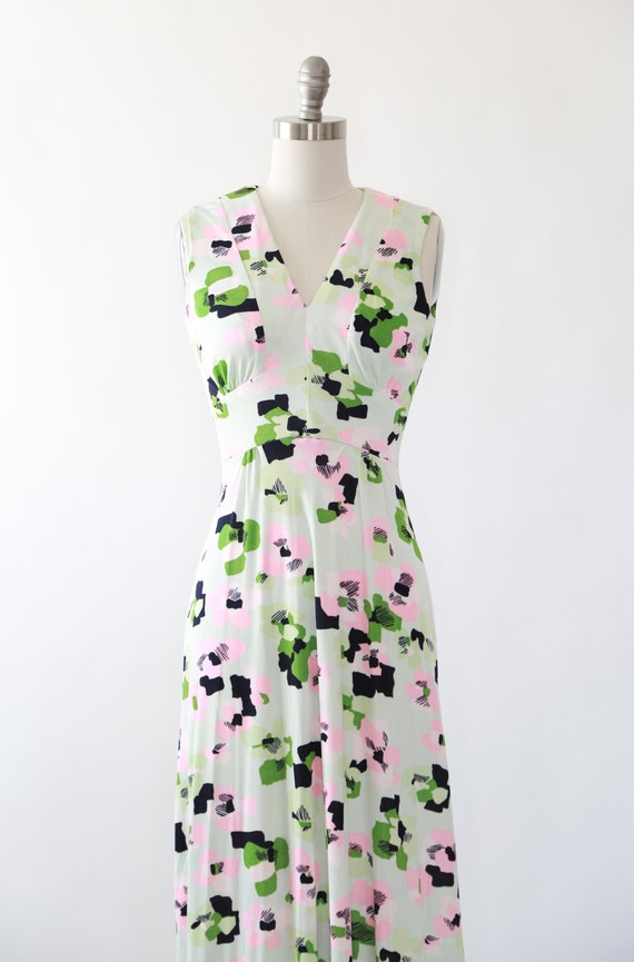 Vintage 70s abstract maxi dress - image 3