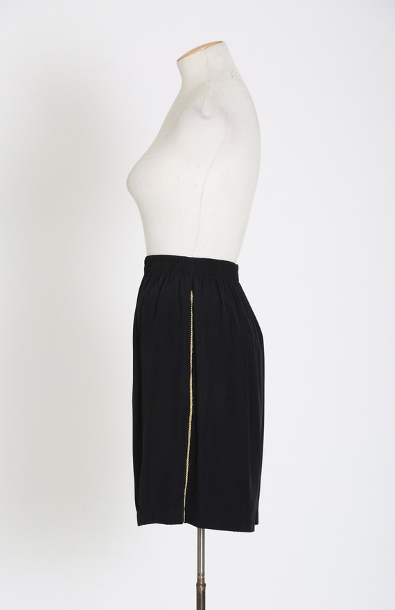 Vintage 90s black + gold nautical high waist shor… - image 5