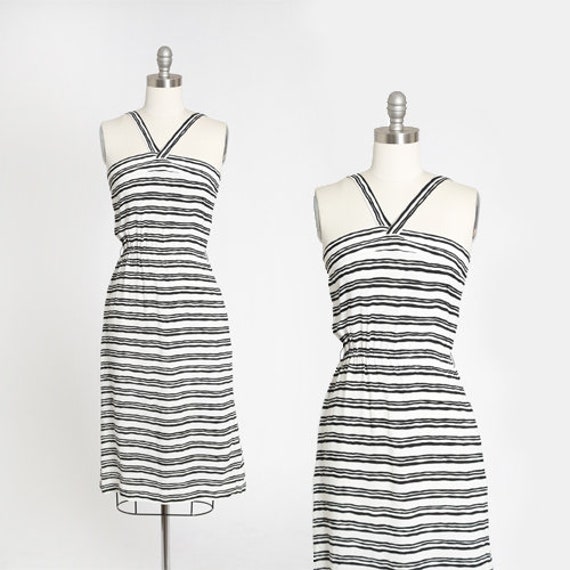 Vintage 90s striped halter top Dress - image 1