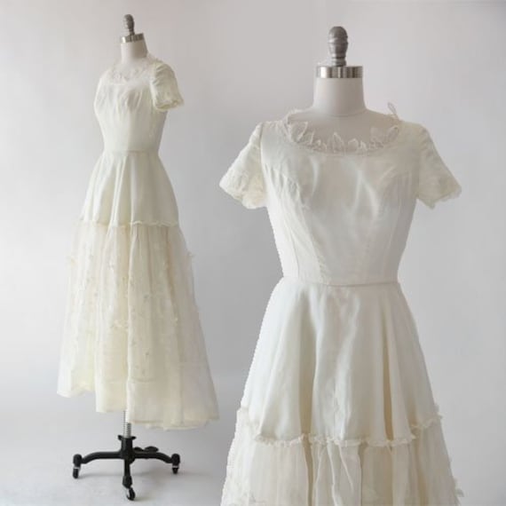 I. Magnin wedding dress | Vintage 1950s Ivory Silk