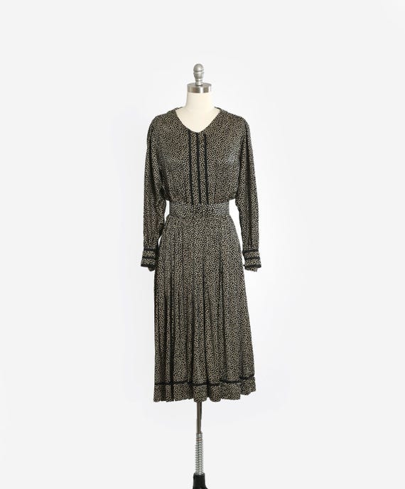 albert nipon silk dress Vintage Albert Nipon 100% Silk Long Sleeve Red & Black Polka Dot Dress Size  10