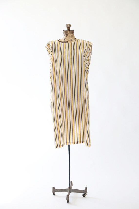 Vintage 60s yellow striped cotton dress - image 7