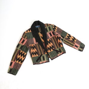 Vintage 90s Desert sunset handwoven southwestern cotton jacket