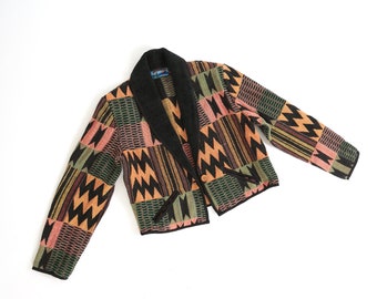 Vintage 90s Desert sunset handwoven southwestern cotton jacket