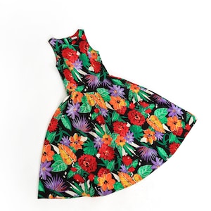 Vestido midi de algodón con estampado floral de los años 80