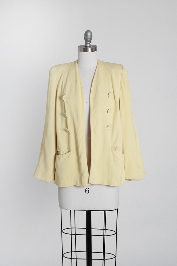 Jaune blazer | Vintage 40s pale yellow blazer | 19