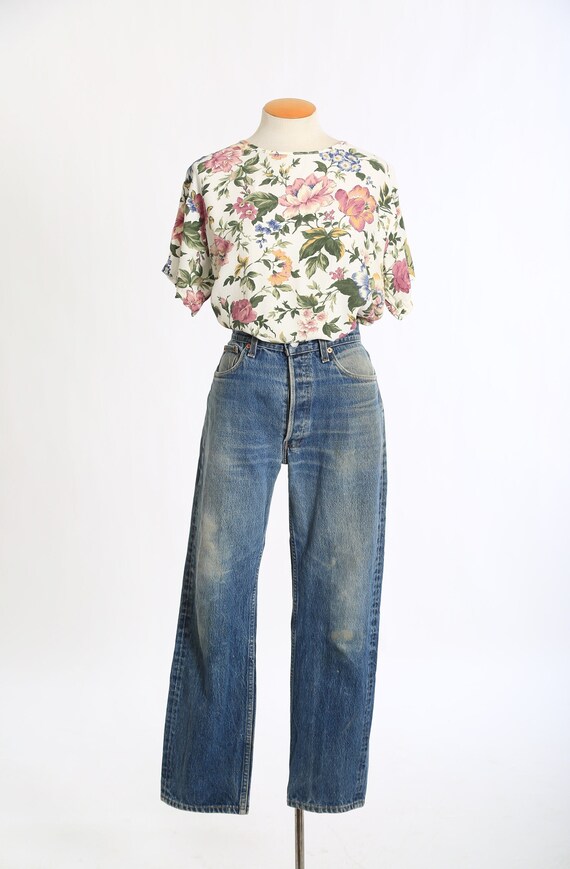 Vintage 90s floral rayon blouse
