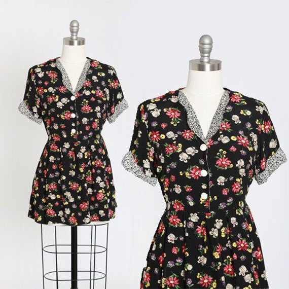 90s petite floral babydoll mini dress