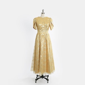 Gold Lame Maxi Dress - Etsy