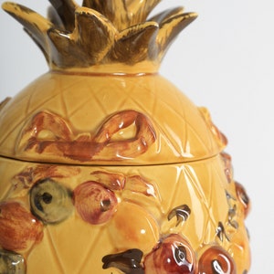 Vintage Mid century Modern ceramic pineapple cookie jar image 7