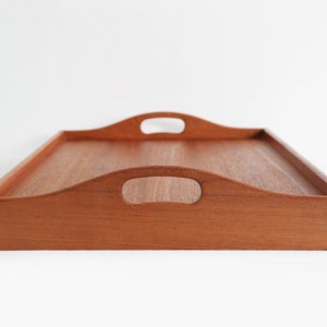 Vintage Mid Century Modern teak wood serving tray image 6