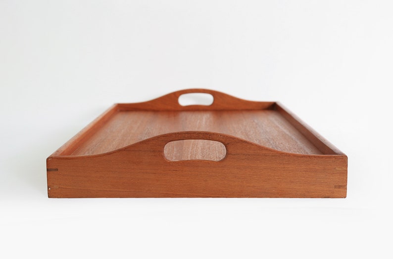 Vintage Mid Century Modern teak wood serving tray image 6