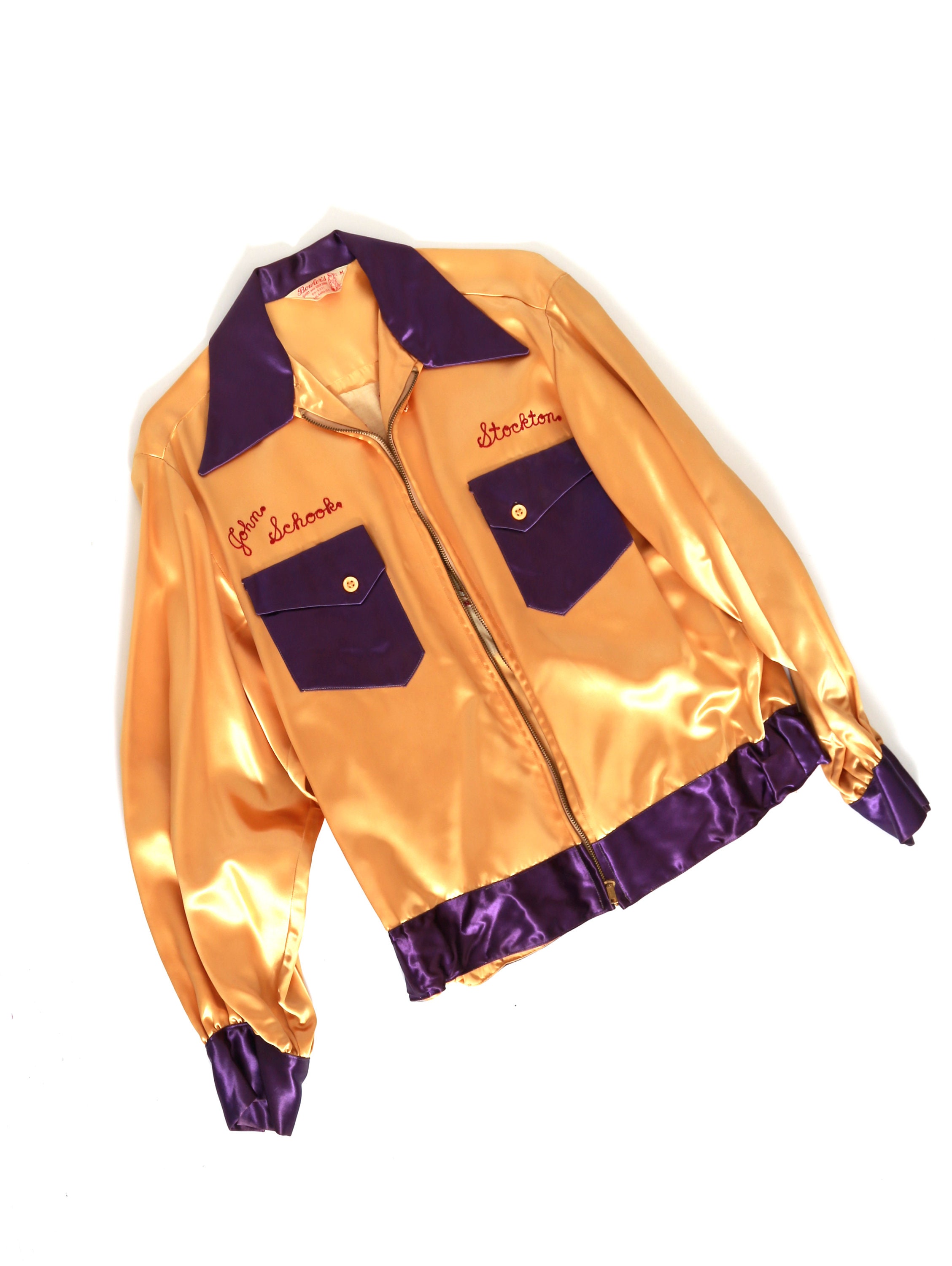 40's CAMPUS satin jacket