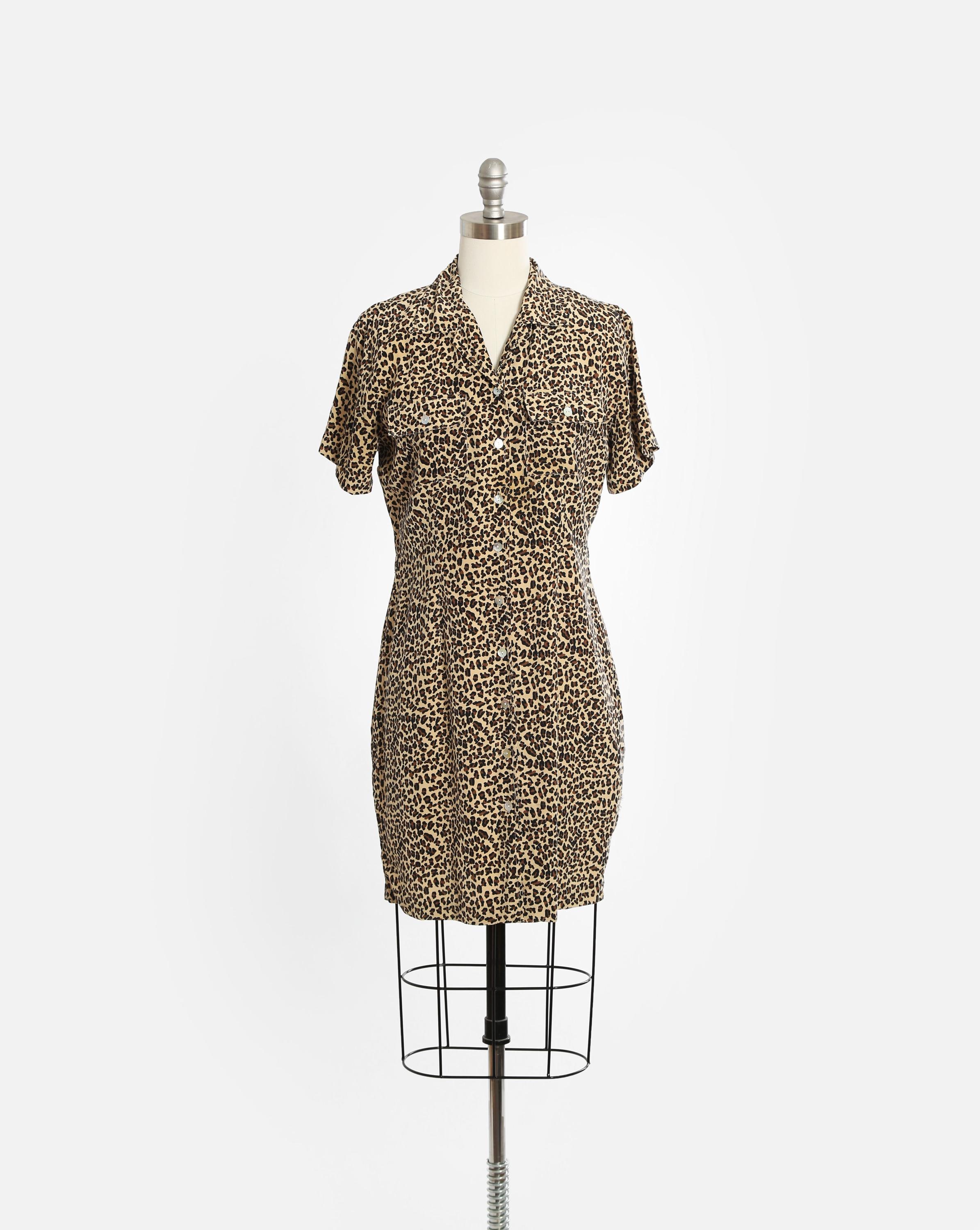 Vintage 90s Leopard Dress - Etsy