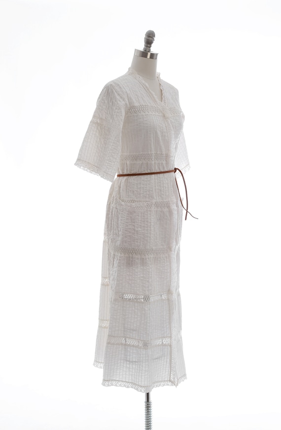Mexican crochet dress | Vintage 70s Mexican white… - image 6