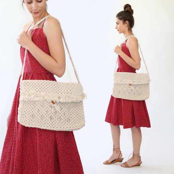 SALE! Macrame market bag | Vintage 70s woven macra