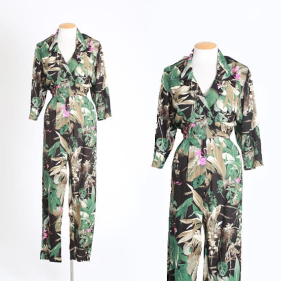 Jungle jumpsuit | Vintage 80s Tropical Jungle flor