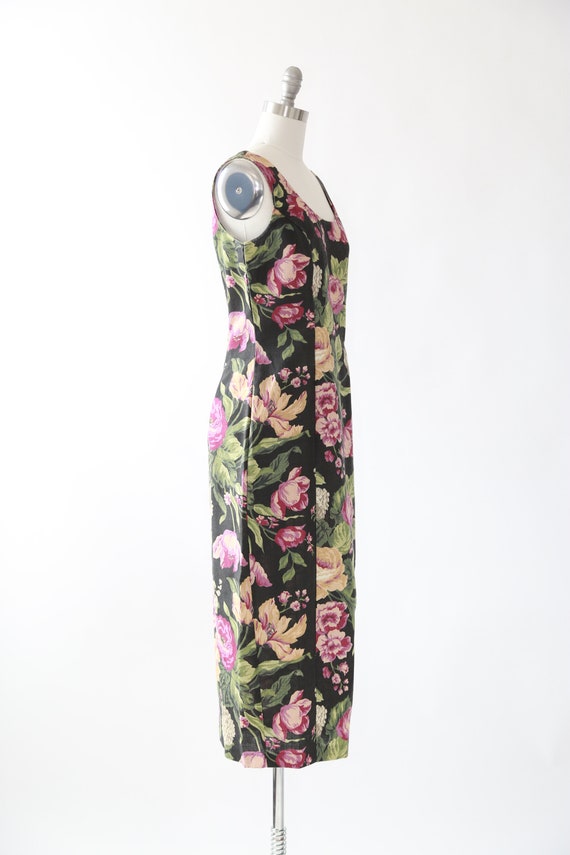 90s dark floral maxi dress - image 5