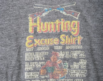 Vintage 80s paper thin Funny Hunting T-Shirt