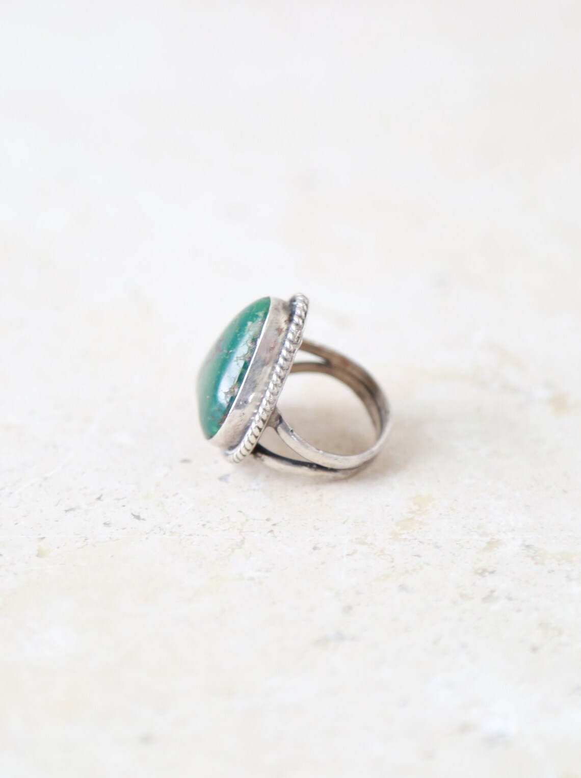 Old Pawn Sterling Silver Green Turquoise Ring Size 7 1/2 Etsy