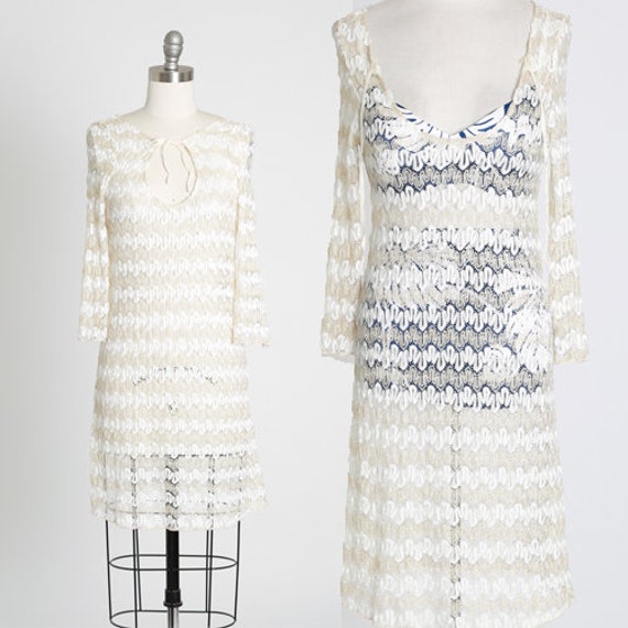 Jordan Taylor coverup | Vintage 90s crochet gold l