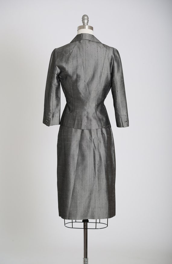 40s 2pc suit | Vintage 1940s silver dress suit - image 7