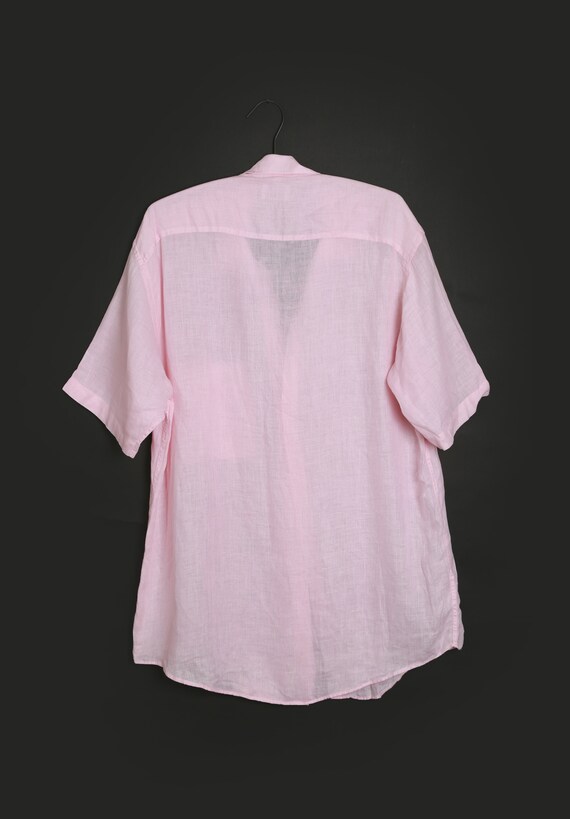 Vintage 90s Saks fits Avenue pink linen blouse - image 5