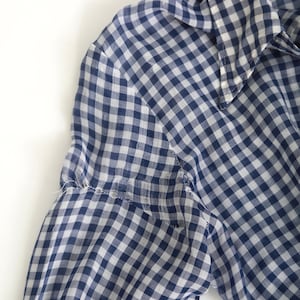 Levis Gingham shirt | Vintage 70s Levis blue + white Gingham button Shirt image 6