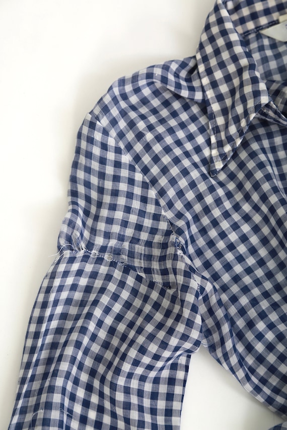 Levis Gingham shirt | Vintage 70s Levis blue + wh… - image 6