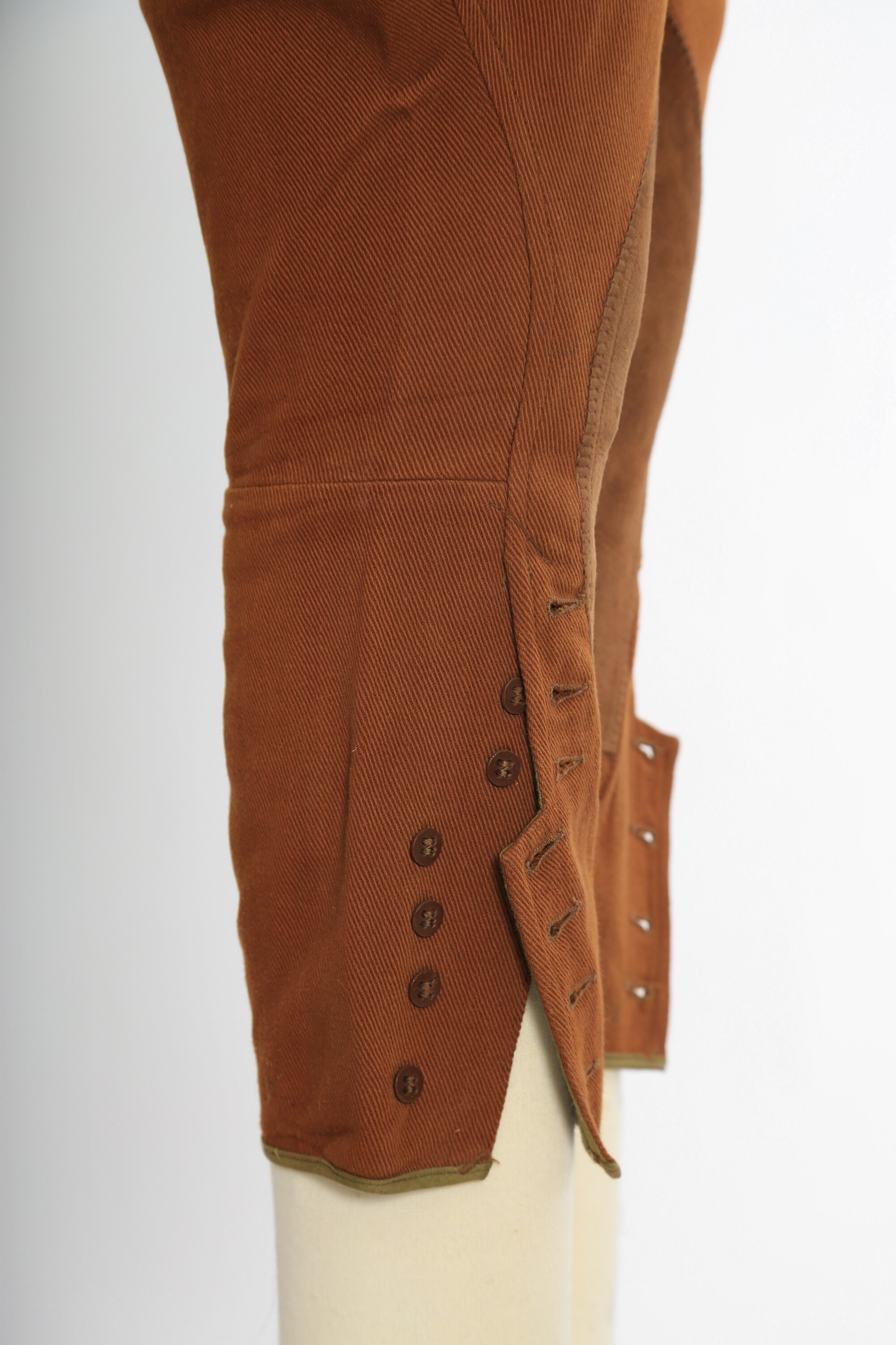 Culotte D'équitation Vintage Années 40 - Marron Avec Accents Cuir - Taille 25 US