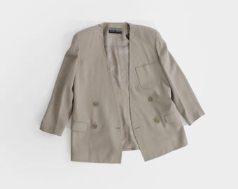 90s Green oversized wool blazer