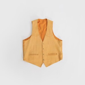 Vintage 70s Buckskin brown leather vest