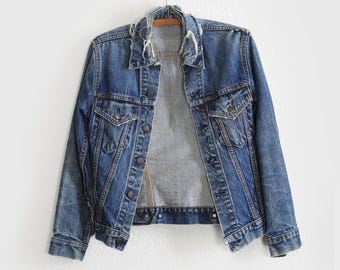 BIG E Levis Jean Jacket | Vintage 1960s Levi's Big E type III distressed Denim jacket