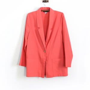 Vintage 90s salmon oversized rayon blend blazer